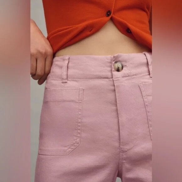 Anthropologie The Colette Linen Blend Crop Wide-Leg Pants by Maeve 27 new - Picture 4 of 6